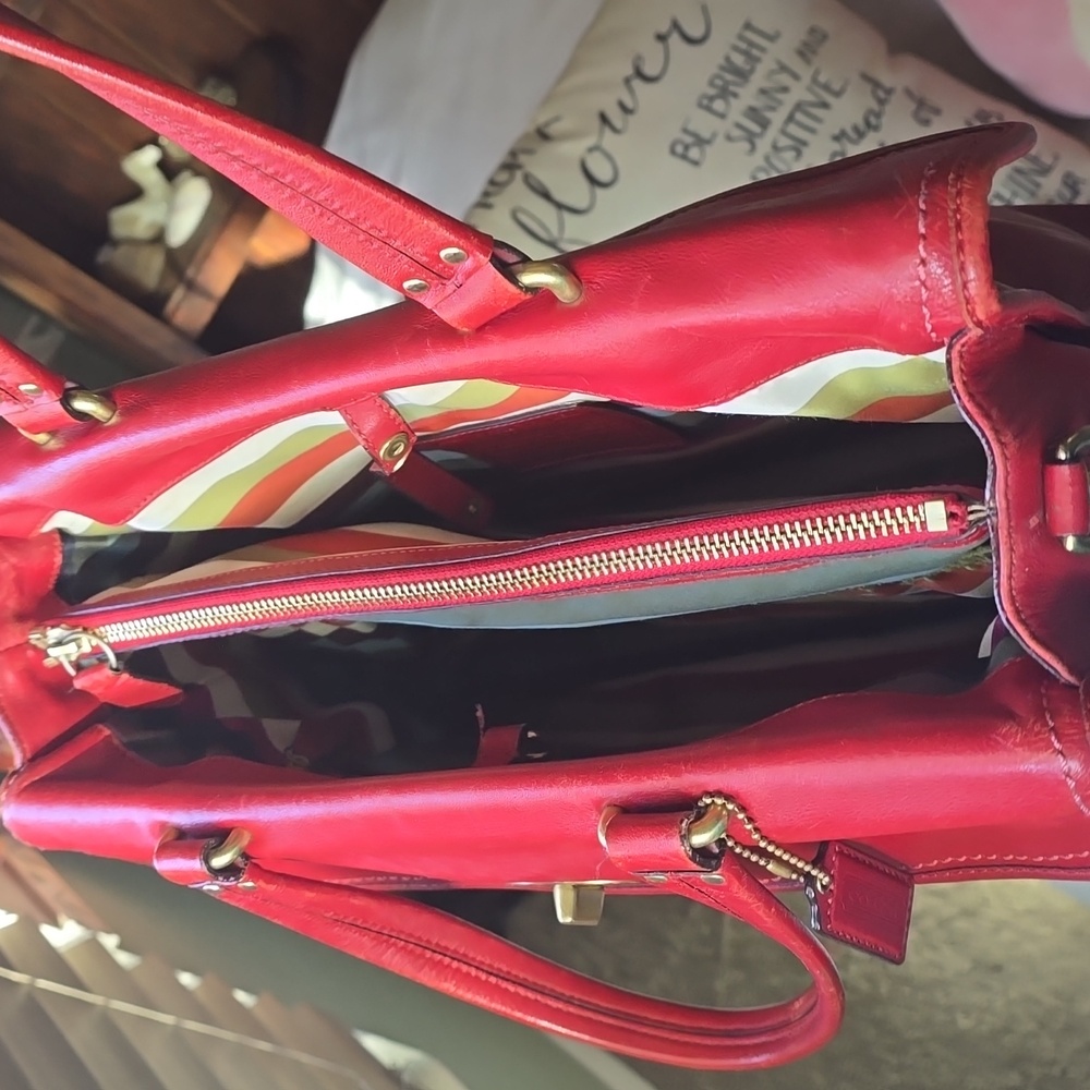 Coach Hamptons RARE Ex Lrg Bag with Anniversary Lining Creed Breifcase 12980 - Picture 10 of 16